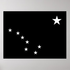 Zwarte en witte Big Dipper Poster