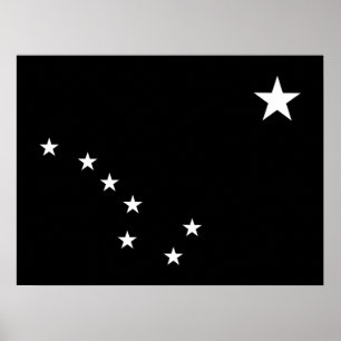 Zwarte en witte Big Dipper Poster