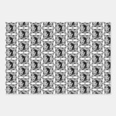 Zwarte en witte Bigfoot Sasquatch Birthday Inpakpapier Vel (Voorkant 2)