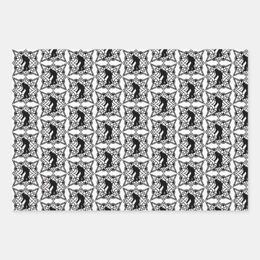 Zwarte en witte Bigfoot Sasquatch Birthday Inpakpapier Vel (Voorkant 2)