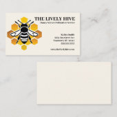 Zwarte en witte bij op honingraatimker visitekaartje (Voorkant / Achterkant)