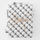 Zwarte en witte bijen inpakpapier vel (In situ)