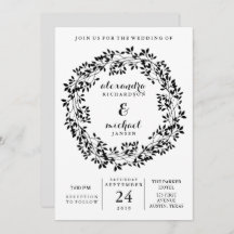 Zwarte en witte bijtende botanische reuzenbruiloft