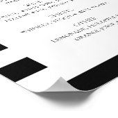 Zwarte en witte biopbloem en vedertsentrouwbar poster (Hoek)