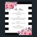 Zwarte en witte biopbloem en vedertsentrouwbar poster<br><div class="desc">Drinken met een zwarte en witte bruiloft zijn poster met roze waterverf boho bloemen en veren. Geschikt voor verjaardag,  verjaardag en elke andere partij. Neem contact met me op als je extra objecten nodig hebt.</div>