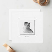 Zwarte en witte Birmese cat-kaartje Notitiekaartje (Voorkant / Achterkant in situ)