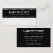 Zwarte en witte Biz-kaarten voor interieurontwerpe Visitekaartje (Voorkant / Achterkant)