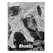 Zwarte en witte bladafbeelding notitieboek (Voorkant)