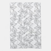 Zwarte en witte bladeren. theedoek (Verticaal)