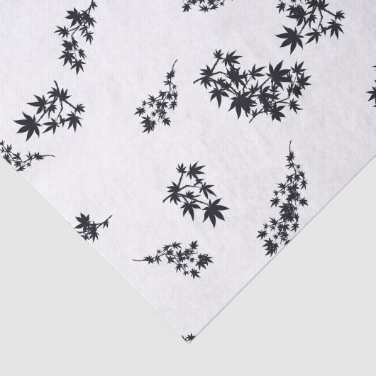 Zwarte en witte bladeren tissuepapier (Detail)