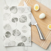 Zwarte en witte bladzijden patroon © Sandy Long Theedoek (Quarter Fold)