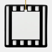 Zwarte en witte blanco film Sjabloon Lijst Keramisch Ornament (Achterkant)