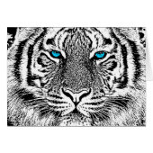 Zwarte en witte blauwe ogen wild tijgergezicht (Voorkant Horizontaal)