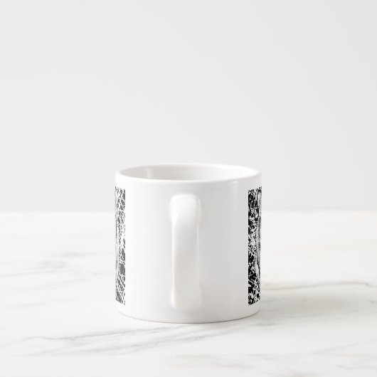 Zwarte en witte blauwe ogen wild tijgergezicht espresso kop (Achterkant)