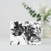 Zwarte en witte bloem briefkaart (Staand voorkant)
