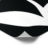 Zwarte en witte bloem poster (Hoek)