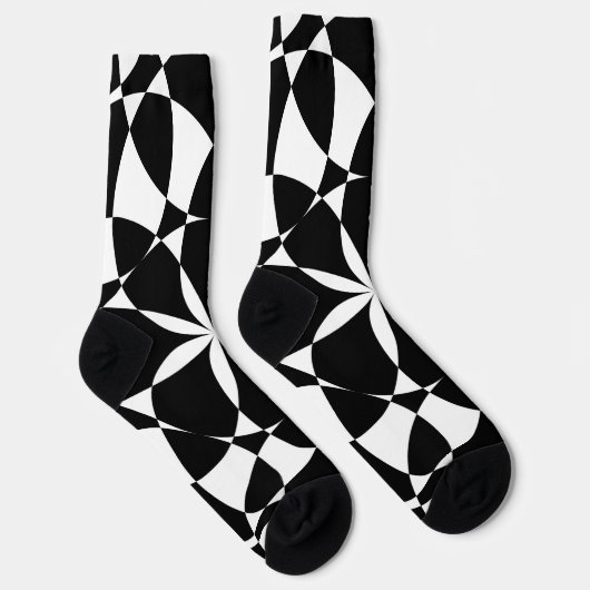 Zwarte en witte bloem sokken (Rechts)