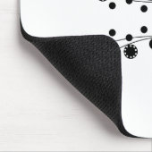 Zwarte en Witte Bloemdesign met vloeiende lijnen Muismat (Hoek)