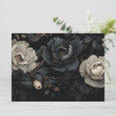 Zwarte en witte bloemen (Staand voorkant)