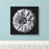 Zwarte en witte bloemen 10 canvas afdruk (Insitu (Houten vloer))