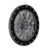 Zwarte en witte bloemen 10 dartbord (Voorkant Links)