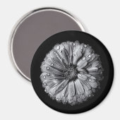 Zwarte en witte bloemen 10 magneet (Voorkant / Achterkant)