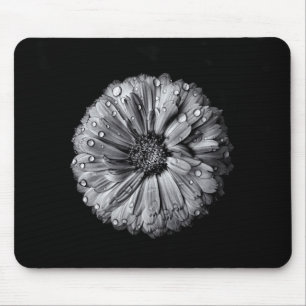 Zwarte en witte bloemen 10 muismat