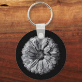 Zwarte en witte bloemen 10 sleutelhanger (Voorkant)