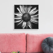 Zwarte en witte bloemen 18 canvas afdruk (Insitu (Woonkamer))