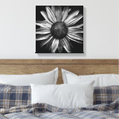 Zwarte en witte bloemen 18 canvas afdruk (Insitu (Slaapkamer))