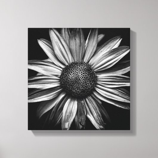 Zwarte en witte bloemen 18 canvas afdruk (Voorkant)