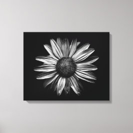 Zwarte en witte bloemen 18 canvas afdruk