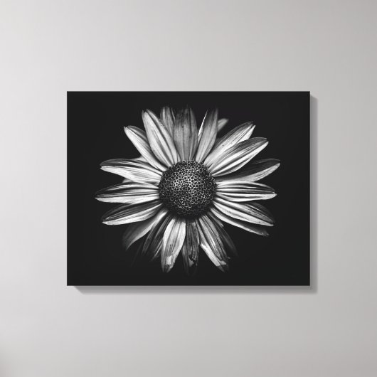Zwarte en witte bloemen 18 canvas afdruk (Voorkant)