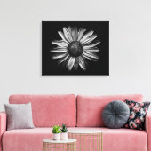 Zwarte en witte bloemen 18 canvas afdruk (Insitu (Woonkamer))