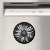 Zwarte en witte bloemen 18 magneet (Insitu (Vaatwasser))