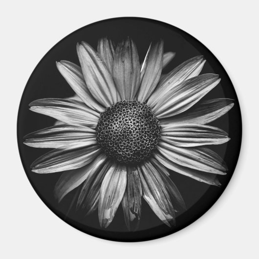 Zwarte en witte bloemen 18 magneet (Voorkant)