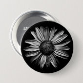 Zwarte en witte bloemen 18 ronde button 7,6 cm (Voorkant /achterkant)