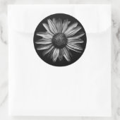 Zwarte en witte bloemen 18 ronde sticker (Tas)