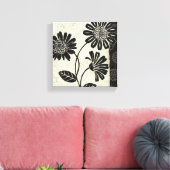 Zwarte en Witte Bloemen 2 Canvas Afdruk (Insitu (Woonkamer))