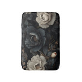 Zwarte en witte bloemen badmat (Voorkant Verticaal)