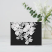 Zwarte en witte bloemen briefkaart (Staand voorkant)