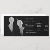 Zwarte en witte bloemen bruiloft programma programmakaart (Voorkant / Achterkant)