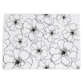 Zwarte en witte bloemen cadeautas