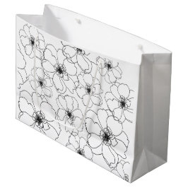 Zwarte en witte bloemen cadeautas