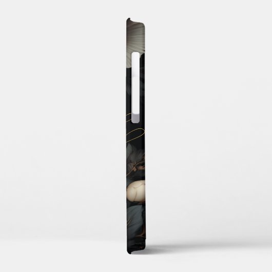 Zwarte en witte bloemen Case-Mate iPhone case (Achterkant / Links)