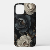 Zwarte en witte bloemen Case-Mate iPhone case (Achterkant)