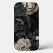 Zwarte en witte bloemen Case-Mate iPhone case (Achterkant)