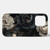 Zwarte en witte bloemen Case-Mate iPhone case (Achterkant (horizontaal))
