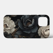 Zwarte en witte bloemen Case-Mate iPhone case (Achterkant (horizontaal))