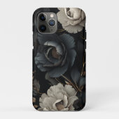 Zwarte en witte bloemen Case-Mate iPhone case (Achterkant)